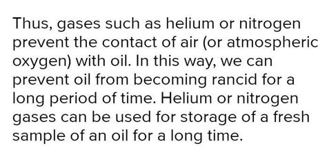 which of the following gases can be used for storage of fresh sample of ...
