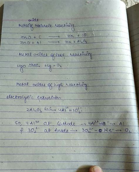 Explain with examples the metals used to reduce the following Oxides of ...