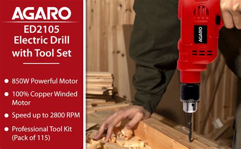 AGARO ED2105 850W Electric Screw Driver/Drill with Tool Set, Set of ...