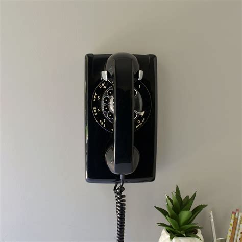 Restored Black Retro Rotary Wall Phone