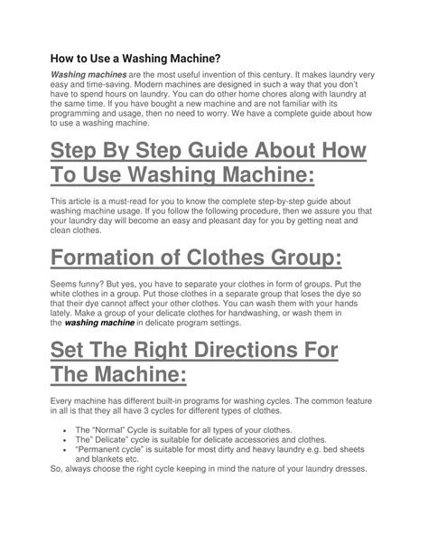 Image result for Using a Washing Machine Instructions