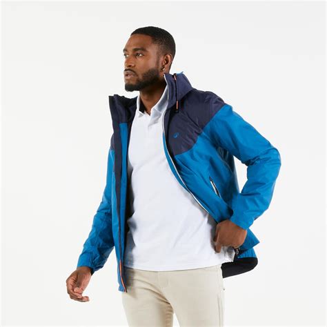 Men Sailing Jacket 100 Waterproof Blue