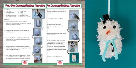 Snowman Pom-Pom Instructions - Christmas... | Twinkl Party