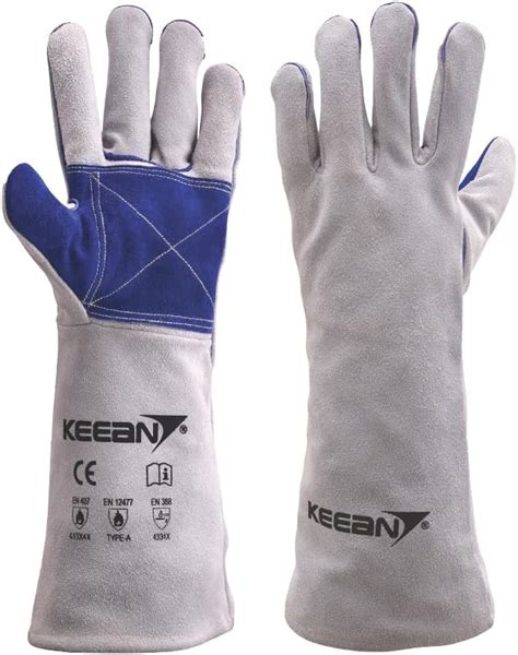 ESAB Leather Heavy Duty Welding Hand Gloves, Multicolour, Pack of 2 ...