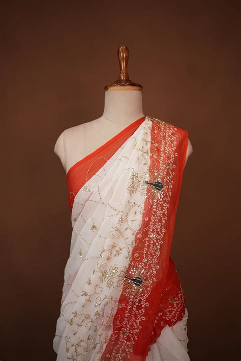 Royal Rajputi Faag Saree with Peacock Design and Jaal Pattern (Without ...