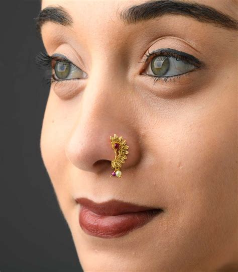 Buy Gold Nath with Petal Design – P. N. Gadgil & Sons Ltd