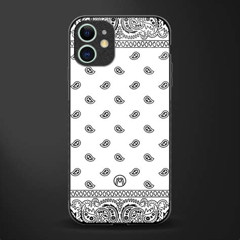 Paisley White Phone Cover for iPhone 12 | Glass Case – Mymerchandize