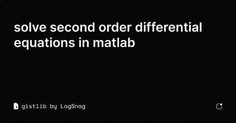 Solving First Order Differential Equations in MATLAB 的图像结果