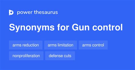 GUN CONTROL Synonyms: 143 Similar Words & Phrases