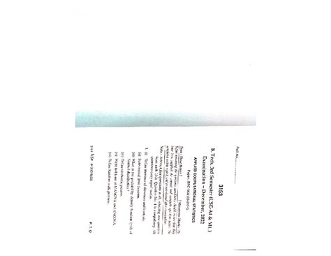 B. Tech 3rd Sem (CSE AIML) Dec 2022 Exam: Applied Computational ...