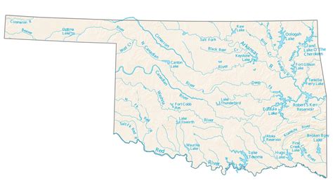 Map of Oklahoma - Cities and Roads - GIS Geography