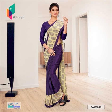 Jamli Women's Premium Italian Silk Fancy Print Uniform Sarees With Blo