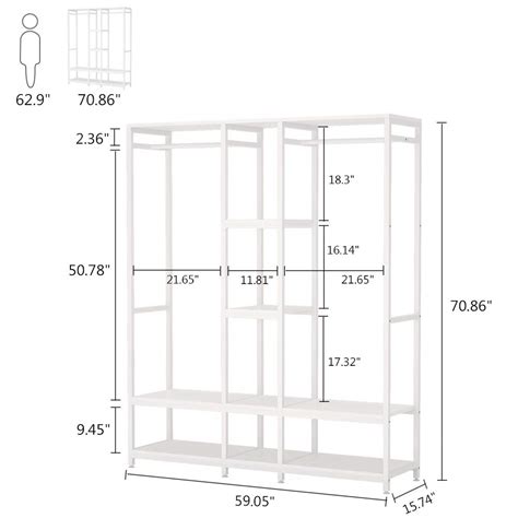 Tribesigns Double Rod Free Standing Closet Organizer, Heavy Duty ...