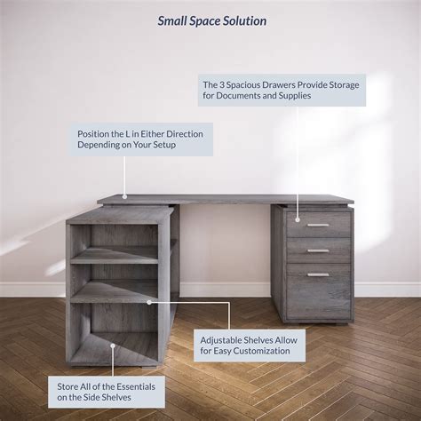 Buy BELLEZE Modern L Shaped Computer Desk, Space Saving Home Office ...