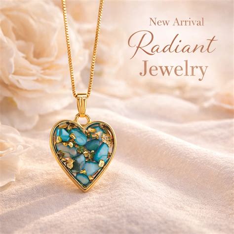 Skyblue Gold Plated Heart Shape Resin Stone Necklace