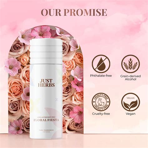 Just Herbs Long Lasting Floral Fiesta Deodorant Body Spray For Women