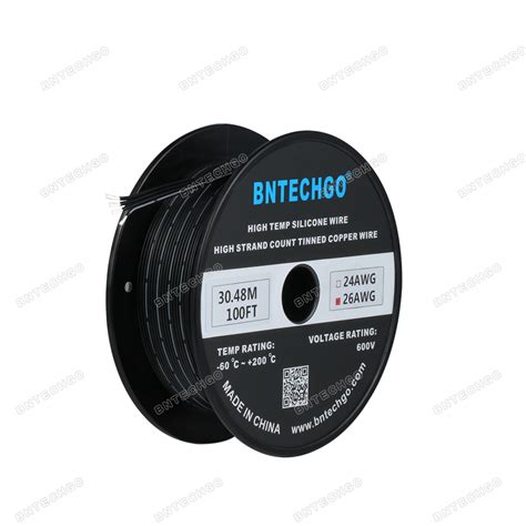 High quality ultra flexible soft 26 gauge black silicone ribbon copper wire