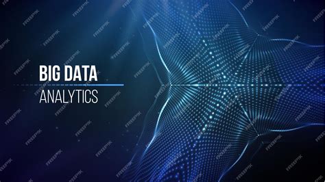 Big data analytics concept with blue wireframe patterns | Premium Vector