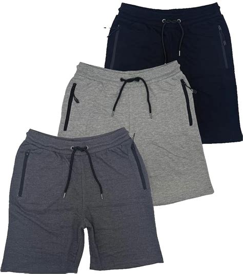 Brooklyn Vertical Men's 3 Pack Fleece Jogger Shorts, Zipper Pockets ...