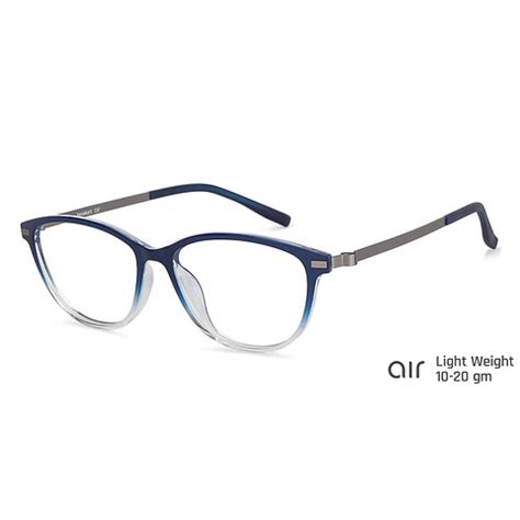 Buy Blue Transparent Gunmetal Blue Full Rim Cat Eye Lenskart Air fusion ...