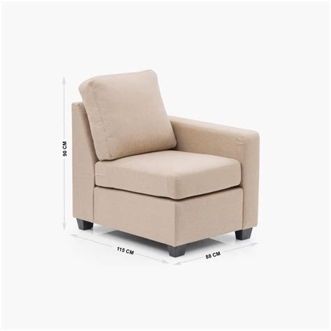 Buy Signature Arden Fabric Right Arm Sofa -1 Seater - Beige from Home ...
