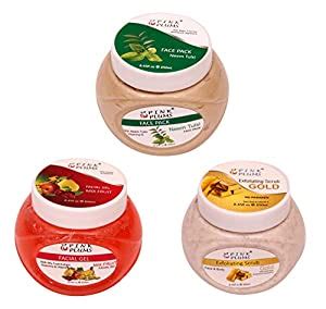 PINK PLUMS Neem-Tulsi Face Pack | Mix Fruit Facial Gel | Gold Scrub For ...