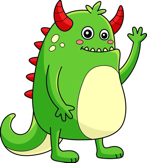 Scary Monster Cartoon Colored Clipart Illustration 11415986 Vector Art ...