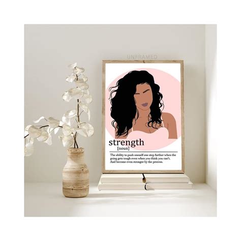 Buy Black Women Wall Art Strength Definition Poster Inspirational Girls ...