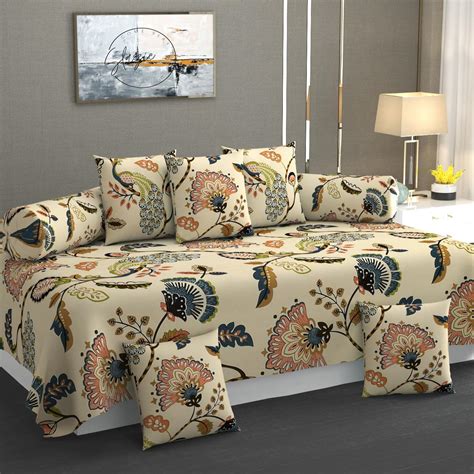 SHOMES Pure Soft Cotton Jaipuri Printed Diwan Set Covers 8 Pieces - 1 ...