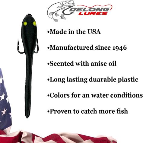 Buy DELONG LURES 3 Tadpole pre Rigged Fishing Lures for Bass, Animated ...