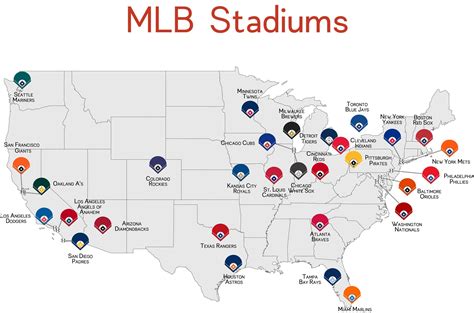 Printable Map Of Mlb Stadiums