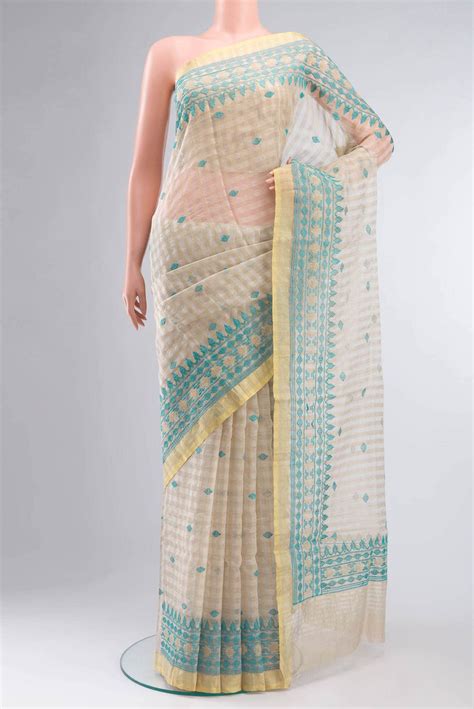 Cream Blended Organza Silk Saree – Nalli Silk Sarees Pvt Ltd