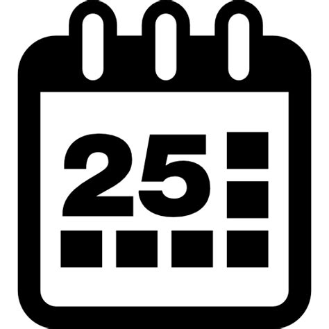 Calendar page of day 25 - Free interface icons