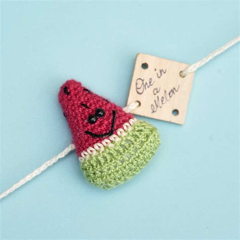 Buy Handmade Crochet One in a Melon Kids Rakhi With Roli Chawal Online ...