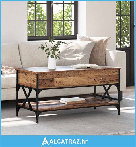 Kava Stol Staro drvo 100 x 50 x 50 cm Konstruirano drvo - NOVO