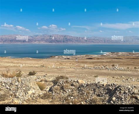 The Dead Sea, a unique saltwater lake between Israel and Jordan, known for its high salinity and ...