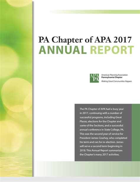 APA-PA Annual Report for 2017COVER - APA - Pennsylvania Chapter