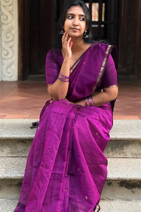 Confounding Magenta Cotton Silk Saree With Woebegone Blouse Piece ...