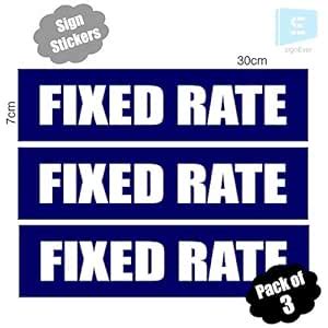 SIGN EVER™ Pack of 3 Fixed Rate Sign Sticker Shop Price Commercial ...