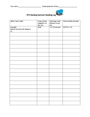 2014-2026 Form NJ Delaware Township School Reading Summer Reading Log ...