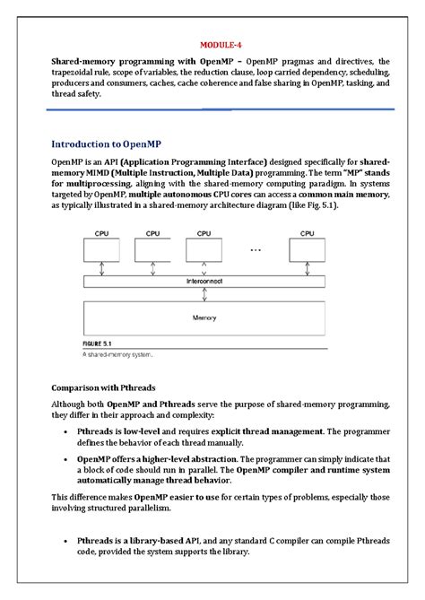 PC BCS702 MOD4 Notes: OpenMP Pragmas, Directives, and Parallel ...