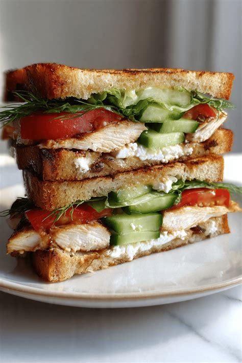 Mediterranean Grilled Chicken Club Sandwich