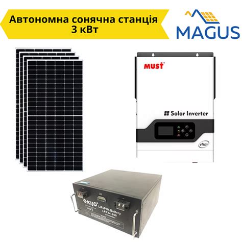 Автономная солнечная станция 3 кВт (мощность панелей 3.4 кВт + АКБ ...