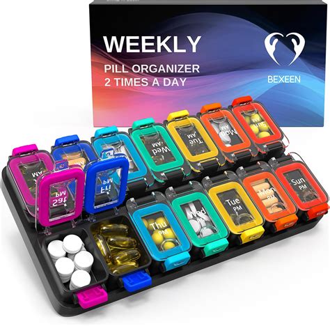 Amazon.com: Weekly Pill Organizer 2 Times a Day,Travel Large Pill Boxes ...