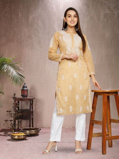 Elegant Range of Chikankari Cotton Kurtis – Paramount Chikan
