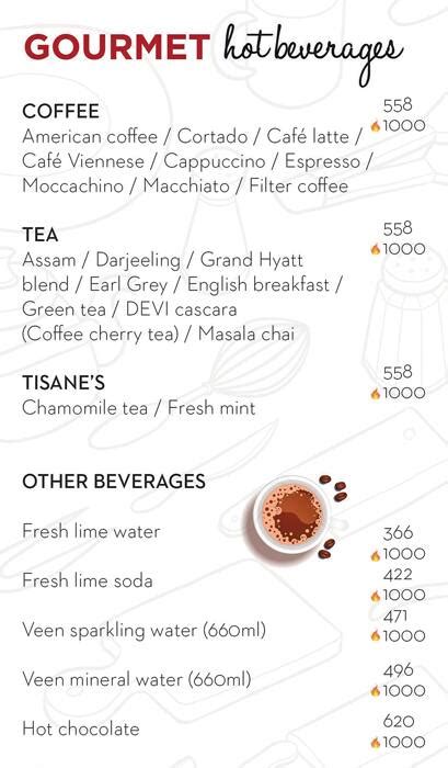 Menu at Grand Hyatt Mumbai, Mumbai