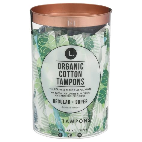 L. L . Organic Cotton Full Size Multipack Tampons - Regular/Super ...