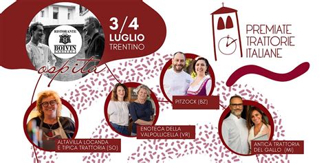 EVENTO ENOGASTRONOMICO CON LE PREMIATE TRATTORIE ITALIANE 3-4 LUGLIO ...