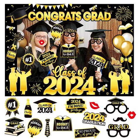 Graduation Decorations Class Of 2024 Giant Congrats Grad Selfie Frame ...