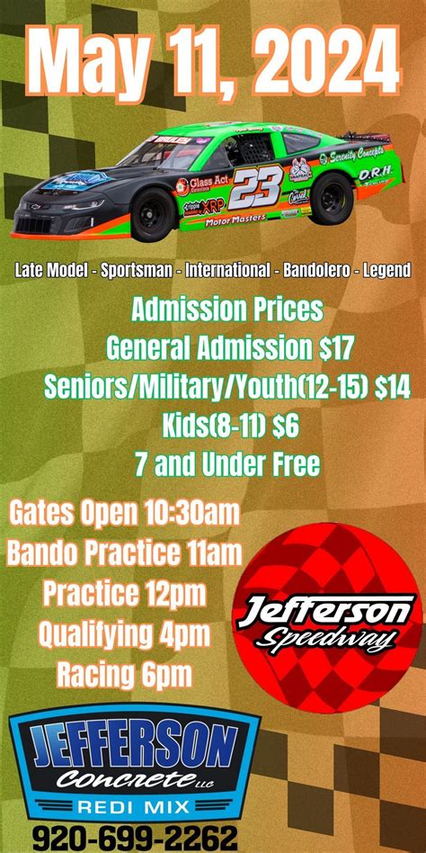 Jefferson Speedway Season Opener - Presented by Jefferson Concrete, LLC ...